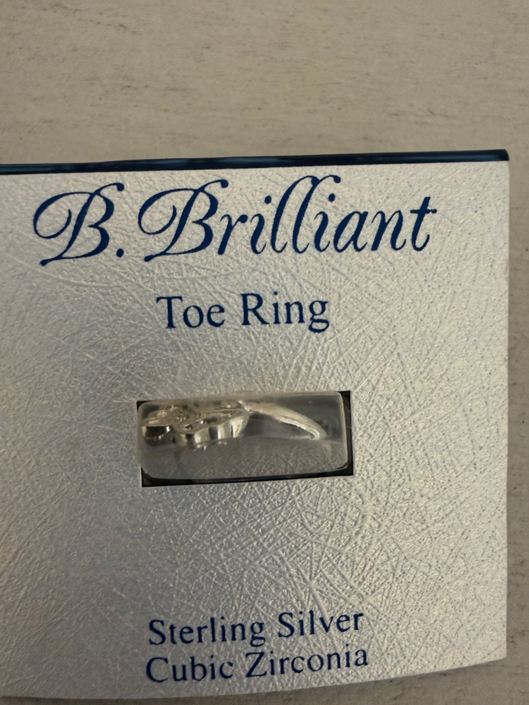 Sterling Silver Cubic Zirconia Toe Ring  Silver